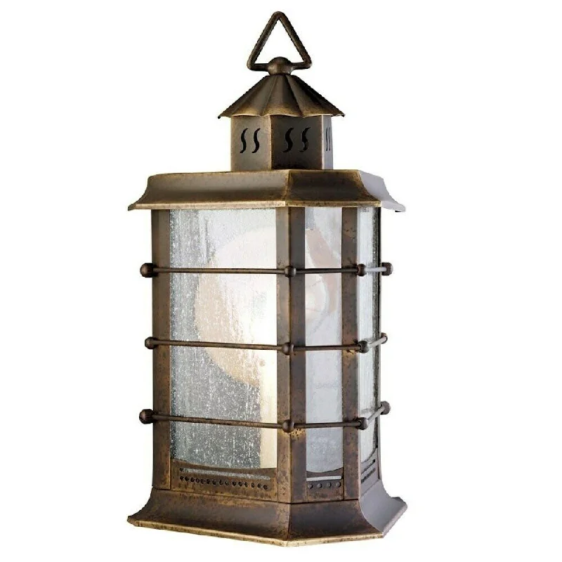 Aztec 39347 By Kichler Lighting Two Light Outdoor Wall Lantern in Distressed Solid Brass Finish Aztec 39347 By Kichler Lighting Two Light Outdoor Wall Lantern in Distressed Solid Brass Finish