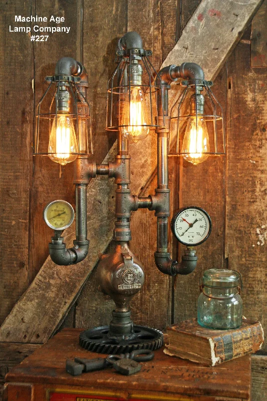 Dimmable Industrial Lighting for Ambiance ControlSteampunk Industrial Lamp, Steam Gauge, Design #227 Dimmable Industrial Lighting for Ambiance ControlSteampunk Industrial Lamp, Steam Gauge, Design #227