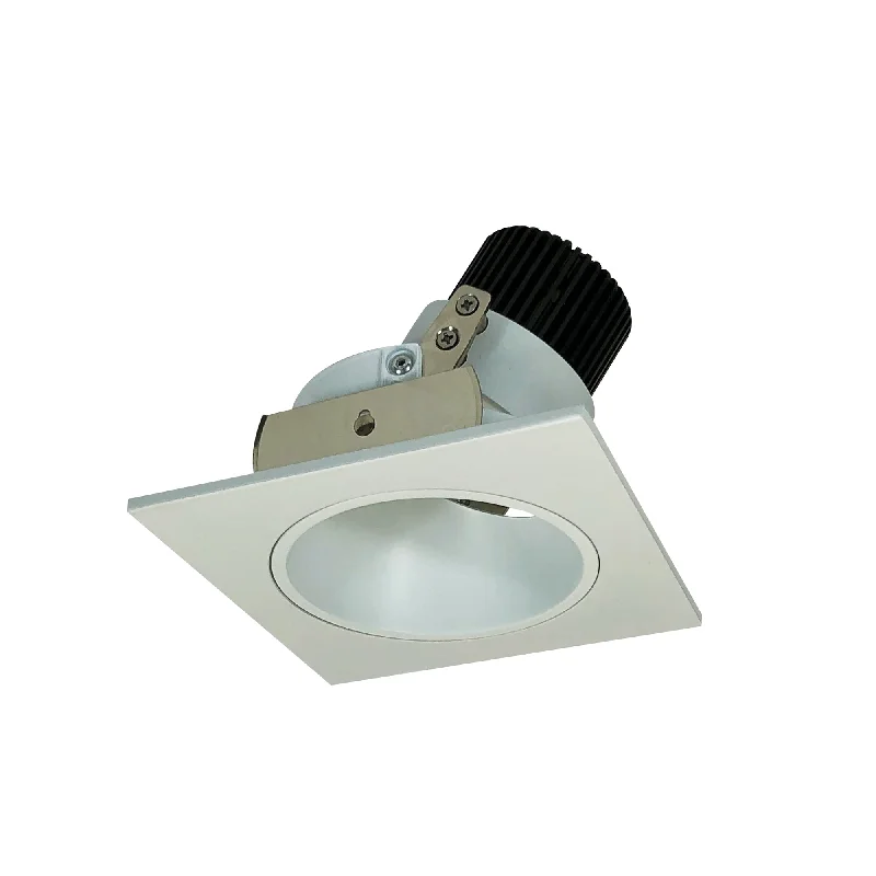 String Lights for Restaurant Outdoor SeatingNora Lighting NIO-4SD27QWW 4" Iolite LED Square Adjustable Reflector With Round Aperture, 10-Degree Optic, 800lm / 12W, 2700K - White Reflector / White Flange
