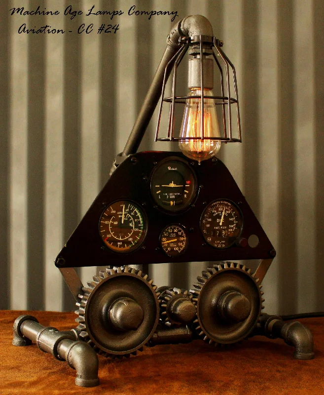 Industrial Lighting for Chemical PlantsSteampunk Lamp, Vintage Airplane Dash Avionics Instrument panel #CC24 - SOLD Industrial Lighting for Chemical PlantsSteampunk Lamp, Vintage Airplane Dash Avionics Instrument panel #CC24 - SOLD