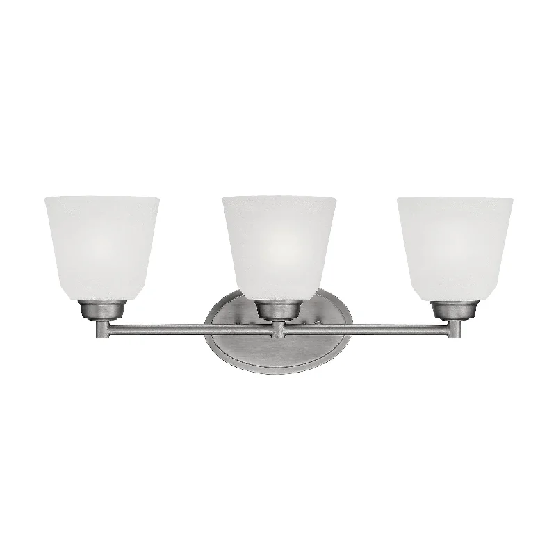 Industrial Pendant Lighting for Machine Shops3 Lamps Franklin Vanity Light - Brushed Pewter - Light India Scavo Glass - 23in. Wide Industrial Pendant Lighting for Machine Shops3 Lamps Franklin Vanity Light - Brushed Pewter - Light India Scavo Glass - 23in. Wide