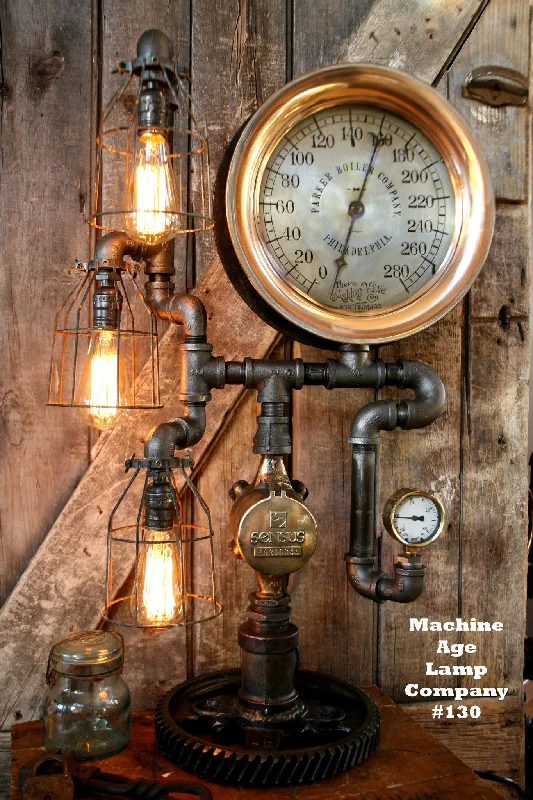 Industrial Lighting for Electronics ManufacturingSteampunk, By Machine Age Lamps, Steam Gauge Industrial Lamp - #130 Industrial Lighting for Electronics ManufacturingSteampunk, By Machine Age Lamps, Steam Gauge Industrial Lamp - #130