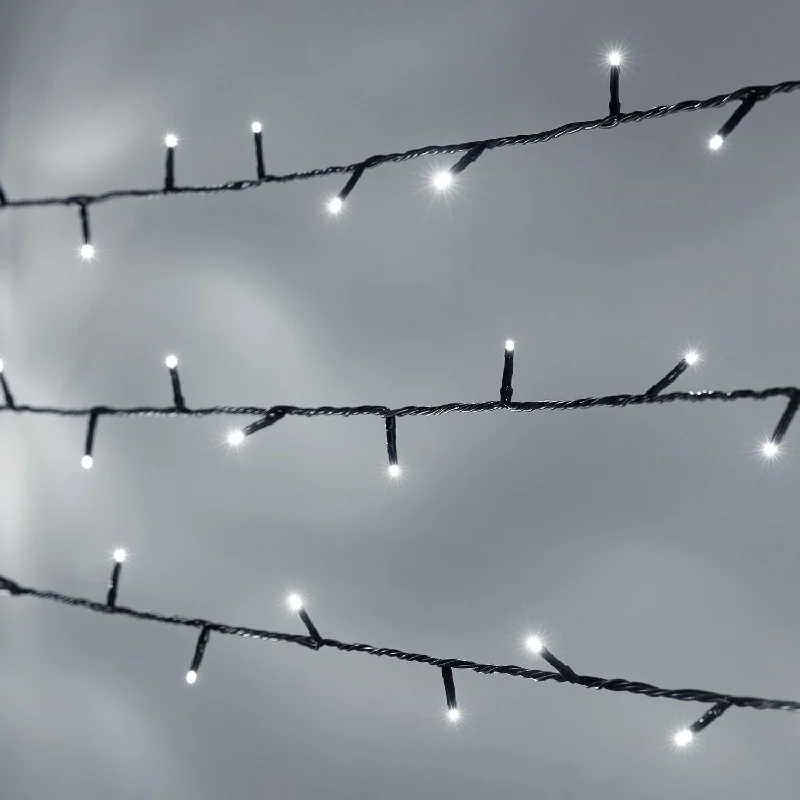 Twinkling String Lights for a Magical AtmosphereEssential Connect 60m 600 White Connectable Fairy Lights Green Cable