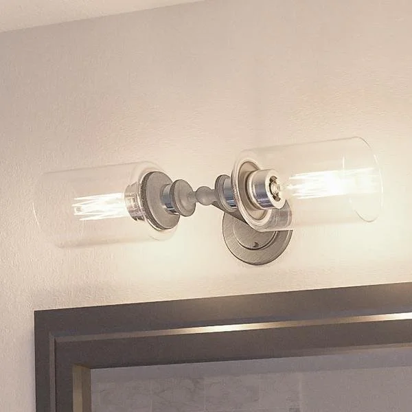 Industrial Lighting for Automotive Manufacturing PlantsUHP2061 Luxe Industrial Chic Bathroom Vanity Light, 4.75"H x 18.5"W, Aged Nickel Finish, Lincoln Collection Industrial Lighting for Automotive Manufacturing PlantsUHP2061 Luxe Industrial Chic Bathroom Vanity Light, 4.75"H x 18.5"W, Aged Nickel Finish, Lincoln Collection
