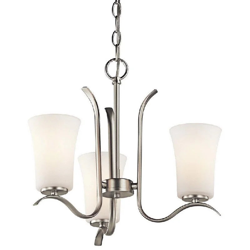 Kichler Lighting 43073NIFL Armida Collection Three Light Energy Efficient Chandelier in Brushed Nickel Finish Kichler Lighting 43073NIFL Armida Collection Three Light Energy Efficient Chandelier in Brushed Nickel Finish