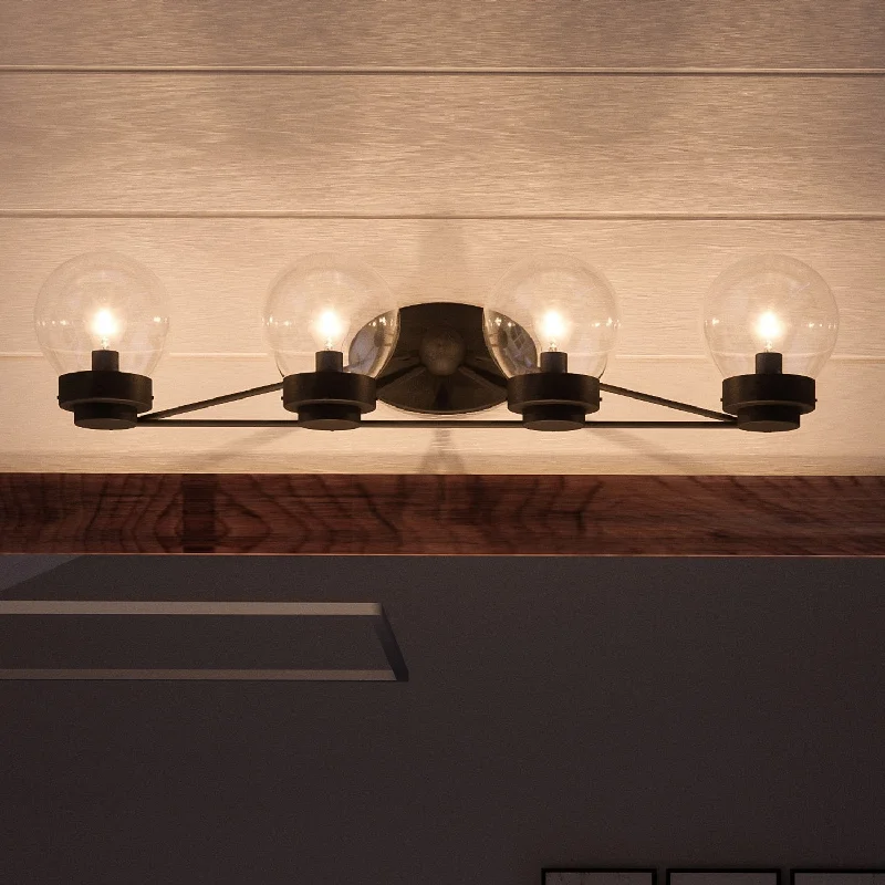 High - Bay LED Industrial Lighting for WarehousesUHP2708 Contemporary Bathroom Vanity Light, 6.5"H x 31.125"W, Midnight Black Finish, Aberdeen Collection High - Bay LED Industrial Lighting for WarehousesUHP2708 Contemporary Bathroom Vanity Light, 6.5"H x 31.125"W, Midnight Black Finish, Aberdeen Collection