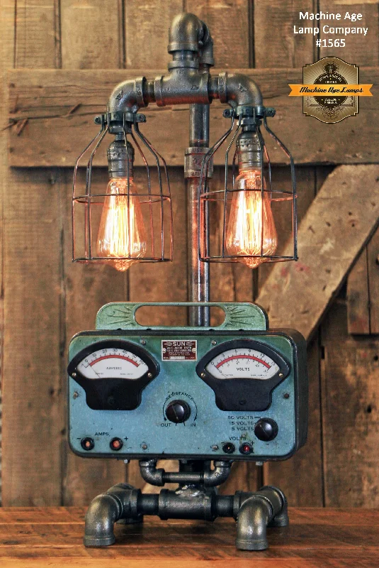 Industrial Lighting for Automotive Manufacturing PlantsSteampunk Industrial Lamp / Antique Sun Volt Meter / Automotive / #1565 Industrial Lighting for Automotive Manufacturing PlantsSteampunk Industrial Lamp / Antique Sun Volt Meter / Automotive / #1565