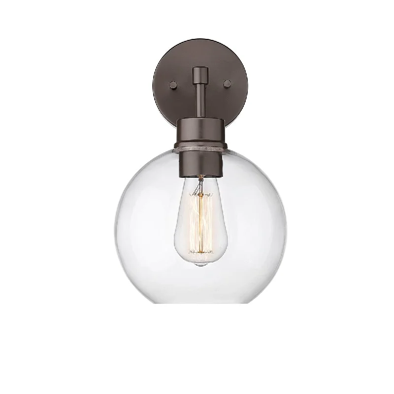 Dimmable Industrial Lighting for Ambiance ControlBasin Outdoor Wall Sconce - Powder Coat Bronze - Clear Glass - 9.13in Extension - E26 Medium Base Dimmable Industrial Lighting for Ambiance ControlBasin Outdoor Wall Sconce - Powder Coat Bronze - Clear Glass - 9.13in Extension - E26 Medium Base