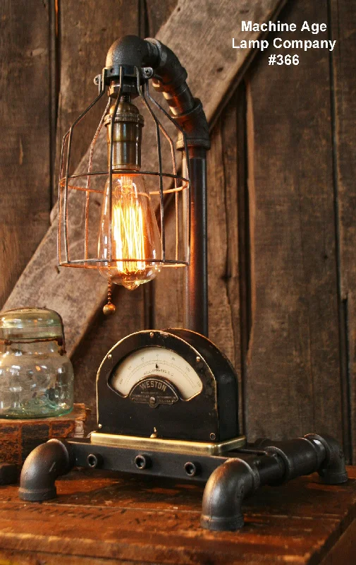 Industrial Wall - Mounted Lighting for Workshop WallsSteampunk Industrial Lamp, Weston Power Meter #366 - SOLD Industrial Wall - Mounted Lighting for Workshop WallsSteampunk Industrial Lamp, Weston Power Meter #366 - SOLD