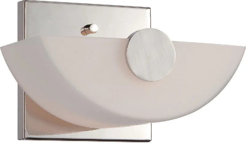 Nuvo Lighting 60-5191 Signature Collection One Light Wall Sconce in Polished Nickel Finish Nuvo Lighting 60-5191 Signature Collection One Light Wall Sconce in Polished Nickel Finish