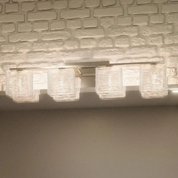 Industrial Lighting for Automotive Manufacturing PlantsUQL2724 Modern Bathroom Light, 6.75"H x 32"W, Brushed Nickel Finish, San Diego Collection Industrial Lighting for Automotive Manufacturing PlantsUQL2724 Modern Bathroom Light, 6.75"H x 32"W, Brushed Nickel Finish, San Diego Collection