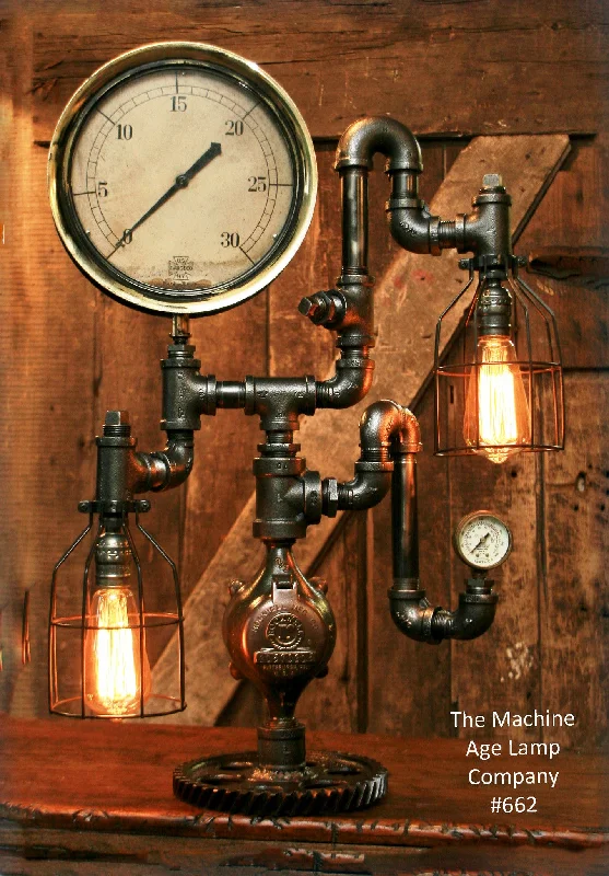 Industrial Lighting for Food Processing FactoriesSteampunk Industrial Steam Gauge Lamp, #662 Industrial Lighting for Food Processing FactoriesSteampunk Industrial Steam Gauge Lamp, #662