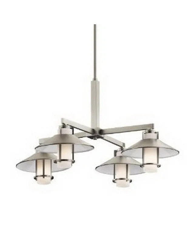 Kichler Lighting 42812 NI Four Light Hanging Chandelier in Brushed Nickel Finish