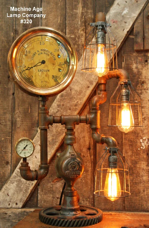 Industrial Lighting for Food Processing FactoriesSteampunk Industrial Lamp, Steam Gauge #320 - sold Industrial Lighting for Food Processing FactoriesSteampunk Industrial Lamp, Steam Gauge #320 - sold