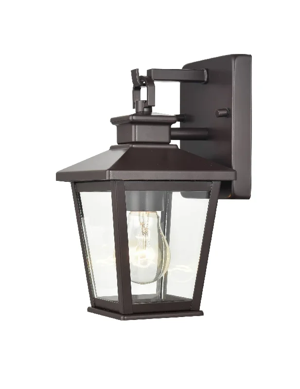Durable Industrial Lighting for Harsh EnvironmentsBellmon Outdoor Wall Sconce - Powder Coat Bronze - Clear Glass - 6.25in. Extension - E26 Medium Base Durable Industrial Lighting for Harsh EnvironmentsBellmon Outdoor Wall Sconce - Powder Coat Bronze - Clear Glass - 6.25in. Extension - E26 Medium Base