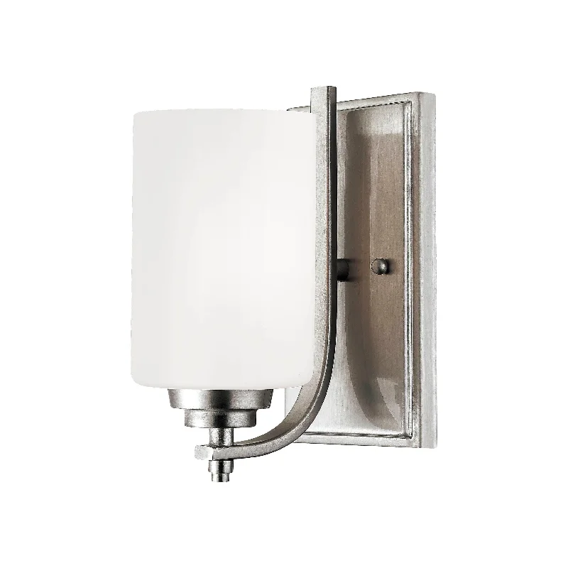Industrial Wall - Mounted Lighting for Workshop WallsBristo Wall Sconce - Satin Nickel - Etched White Glass - 3.25in. Extension - E26 Medium Base Industrial Wall - Mounted Lighting for Workshop WallsBristo Wall Sconce - Satin Nickel - Etched White Glass - 3.25in. Extension - E26 Medium Base