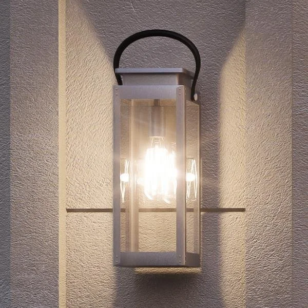 Low - Bay Industrial Lighting Fixtures for Small FactoriesUHP1131 Modern Farmhouse Outdoor Wall Light, 19-3/8"H x 7-7/8"W, Stainless Steel Finish, Darwin Collection Low - Bay Industrial Lighting Fixtures for Small FactoriesUHP1131 Modern Farmhouse Outdoor Wall Light, 19-3/8"H x 7-7/8"W, Stainless Steel Finish, Darwin Collection