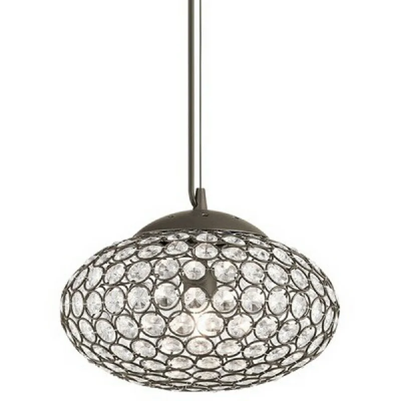 Kichler Lighting 34796 Krystal Ice Collection Oval One Light Hanging Mini Pendant in Olde Bronze Finish Kichler Lighting 34796 Krystal Ice Collection Oval One Light Hanging Mini Pendant in Olde Bronze Finish