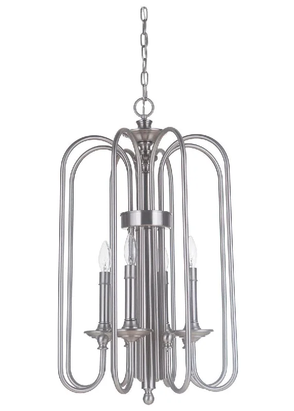 Craftmade Lighting 40734 PLN Avery Collection Four Light Hanging Pendant Chandelier in Polished Nickel Finish Craftmade Lighting 40734 PLN Avery Collection Four Light Hanging Pendant Chandelier in Polished Nickel Finish