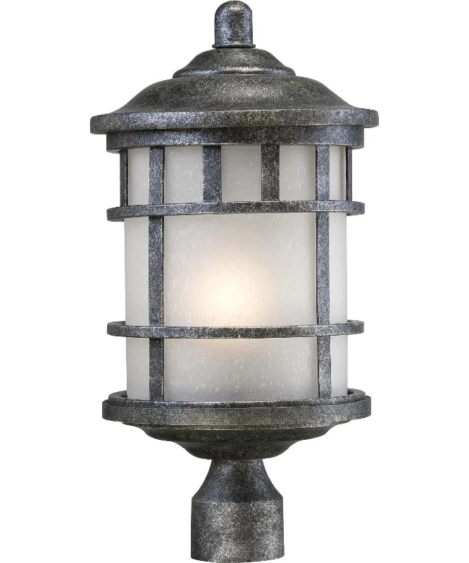 Nuvo Lighting 60-5735 Manor Collection One Light Energy Star GU24 Exterior Outdoor Post Lantern in Aged Silver Finish Nuvo Lighting 60-5735 Manor Collection One Light Energy Star GU24 Exterior Outdoor Post Lantern in Aged Silver Finish