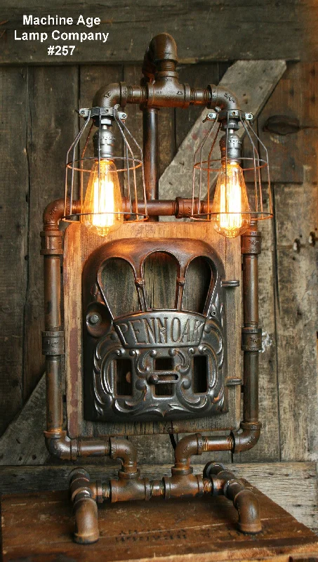 Industrial Wall - Mounted Lighting for Workshop WallsSteampunk Industrial Lamp, Barn Wood Re-Claimed - #257 Industrial Wall - Mounted Lighting for Workshop WallsSteampunk Industrial Lamp, Barn Wood Re-Claimed - #257