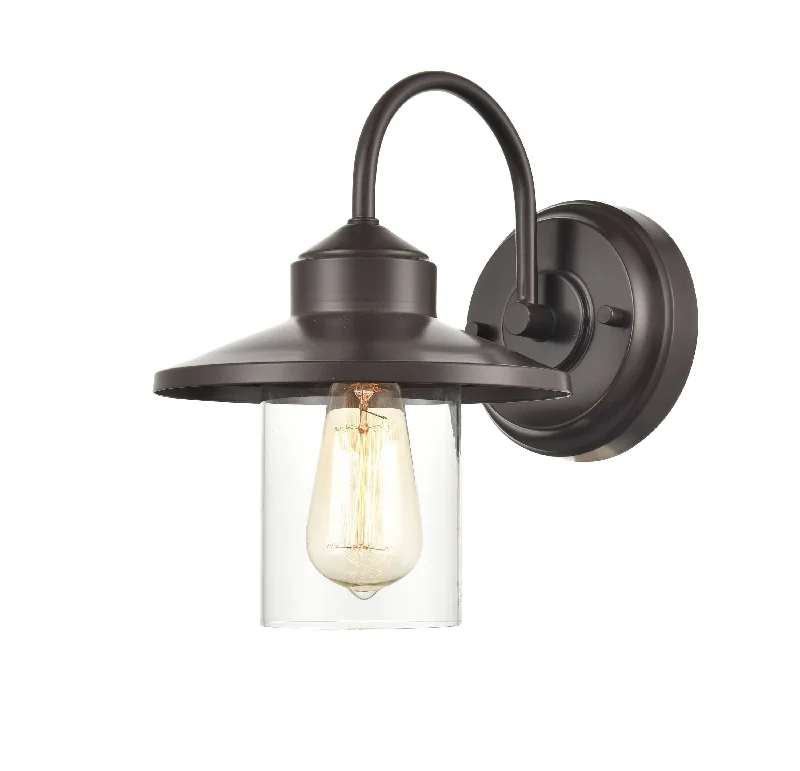 Industrial Lighting for Chemical PlantsOutdoor Wall Sconce - Powder Coat Bronze - Clear Glass - 10in. Extension - E26 Medium Base Industrial Lighting for Chemical PlantsOutdoor Wall Sconce - Powder Coat Bronze - Clear Glass - 10in. Extension - E26 Medium Base