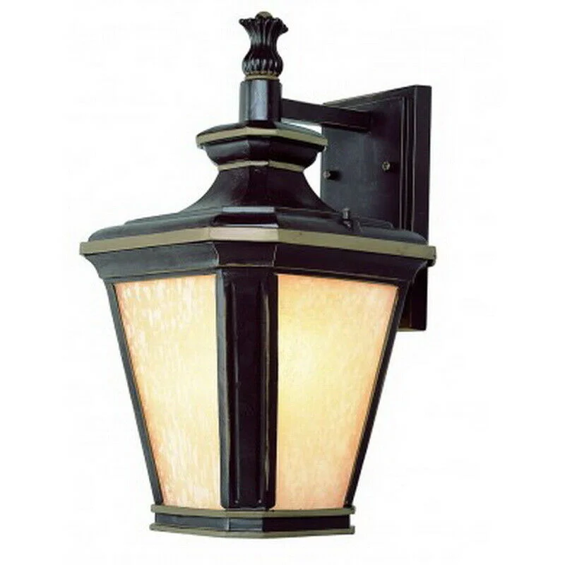 Trans Globe Lighting PL-45841 BGO-LED One Light Exterior Outdoor Wall Mount Lantern in Brown Finish with Gold Accents Trans Globe Lighting PL-45841 BGO-LED One Light Exterior Outdoor Wall Mount Lantern in Brown Finish with Gold Accents