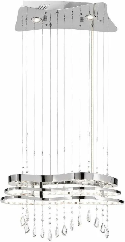 Elan by Kichler Lighting 83120 Kascade Collection Integrated LED Hanging Pendant Chandelier in Polished Chrome Finish Elan by Kichler Lighting 83120 Kascade Collection Integrated LED Hanging Pendant Chandelier in Polished Chrome Finish