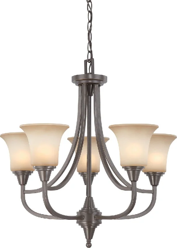 Nuvo Lighting 60-4166 Surrey Collection Five Light Hanging Chandelier in Vintage Bronze Finish Nuvo Lighting 60-4166 Surrey Collection Five Light Hanging Chandelier in Vintage Bronze Finish