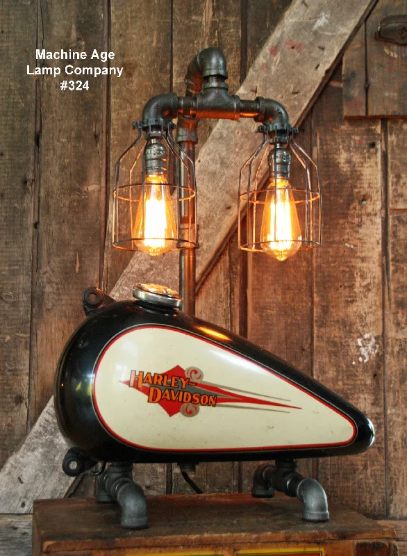 Industrial Lighting for Metal Fabrication ShopsSteampunk Industrial Lamp, Vintage Harley Davidson Motorcycle Gas Tank #324 - SOLD Industrial Lighting for Metal Fabrication ShopsSteampunk Industrial Lamp, Vintage Harley Davidson Motorcycle Gas Tank #324 - SOLD