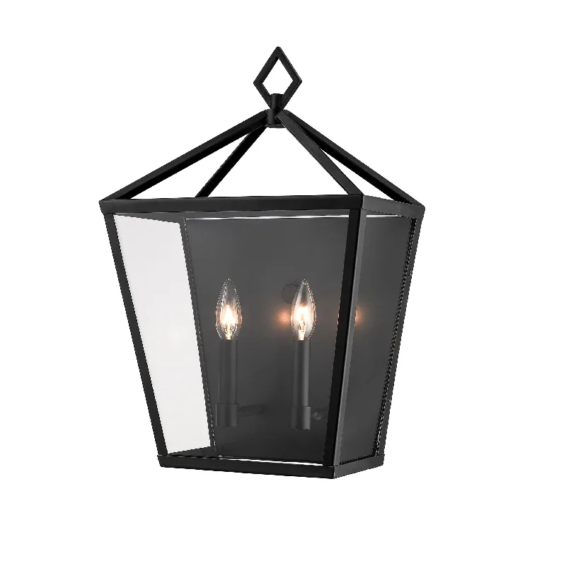 Dust - Resistant Industrial Lighting for Dirty WorkspacesArnold Outdoor Wall Sconce - Powder Coat Black - Clear Glass - 8in. Extension - E12 Candelabra Base Dust - Resistant Industrial Lighting for Dirty WorkspacesArnold Outdoor Wall Sconce - Powder Coat Black - Clear Glass - 8in. Extension - E12 Candelabra Base
