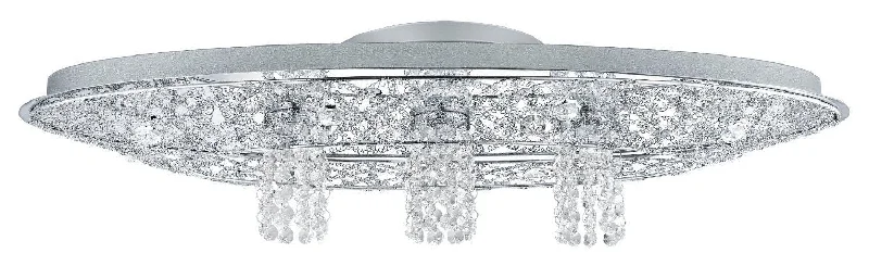 Eglo Lighting 91555A Stelaria Collection Nine Light Oval Flush Ceiling Mount in Polished Chrome Finish