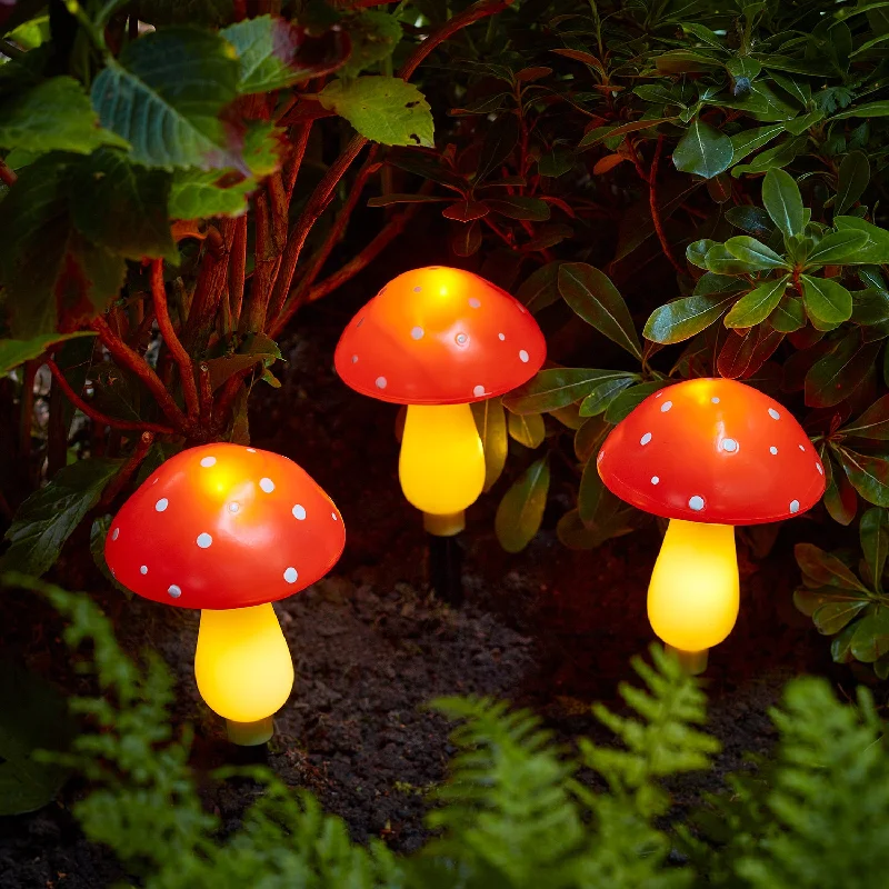 String Lights for Nursery Room Decor3 Mushroom Solar Stake Lights