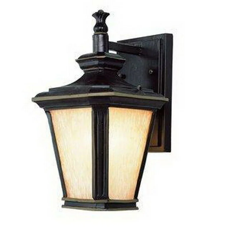 Trans Globe Lighting PL-45840 BGO-LED One Light Exterior Outdoor Wall Mount Lantern in Brown Finish with Gold Accents Trans Globe Lighting PL-45840 BGO-LED One Light Exterior Outdoor Wall Mount Lantern in Brown Finish with Gold Accents