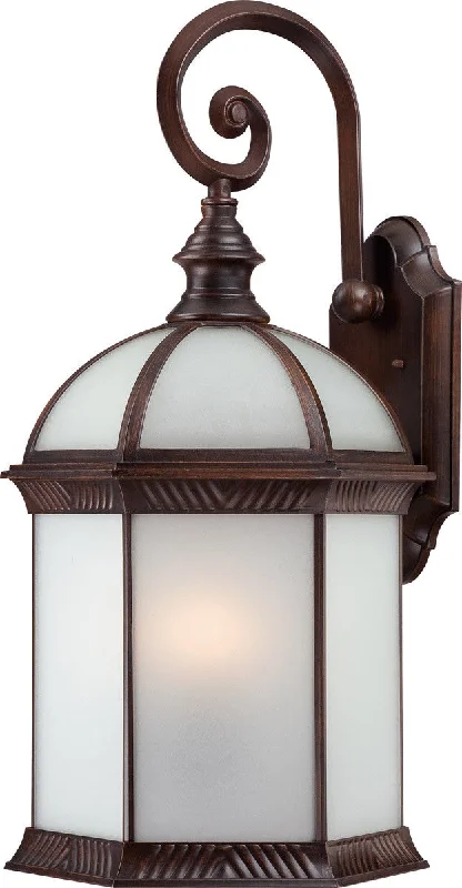 Nuvo Lighting 60-4988 Boxwood Collection One Light Energy Star Efficient GU24 Exterior Outdoor Wall Lantern in Rustic Bronze Finish Nuvo Lighting 60-4988 Boxwood Collection One Light Energy Star Efficient GU24 Exterior Outdoor Wall Lantern in Rustic Bronze Finish