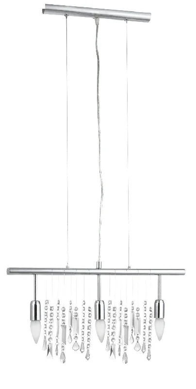 Eglo Lighting 20678A Vitoria Collection Three Light Trestle Hanging Island Pendant Chandelier in Polished Chrome Finish