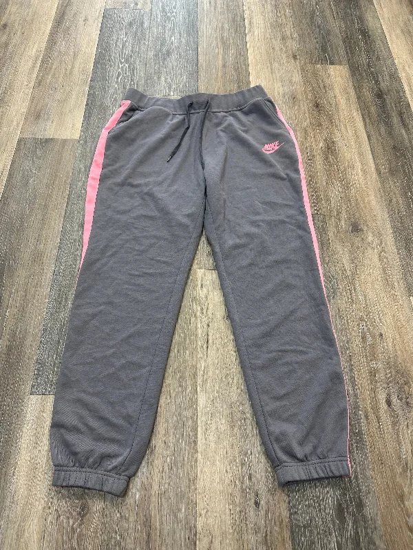 Grey Athletic Pants Nike Apparel, Size L