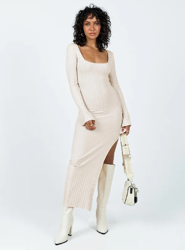 Barossa Long Sleeve Midi Dress Cream