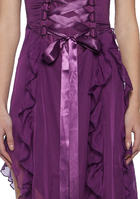 Life's No Fairytale Midi Dress - Purple