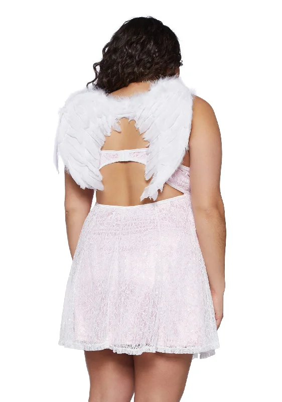 Plus Earth Angel Dress And Wings Set