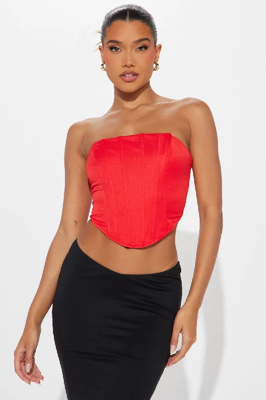 All The Feels Corset Top - Red