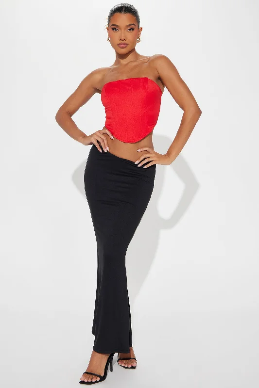 All The Feels Corset Top - Red