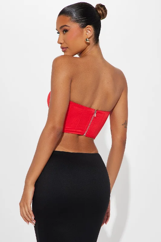 All The Feels Corset Top - Red