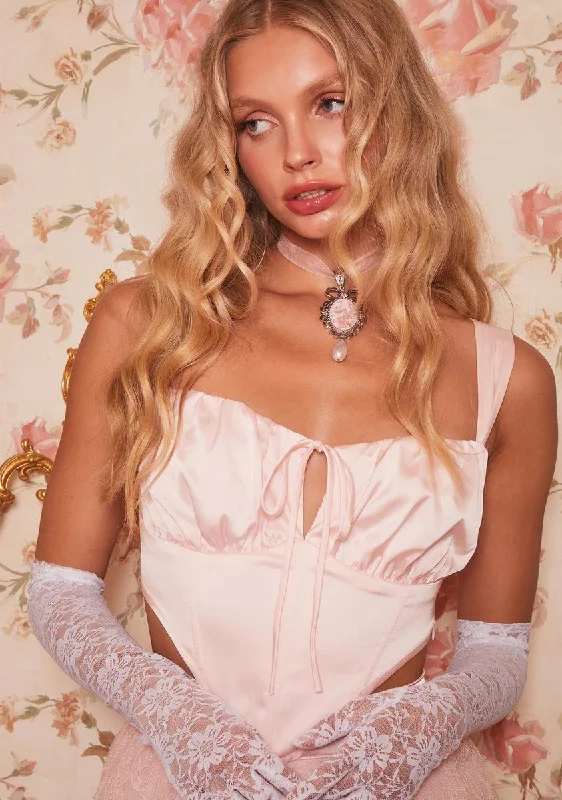 Blush The Way U Kiss Satin Corset Top