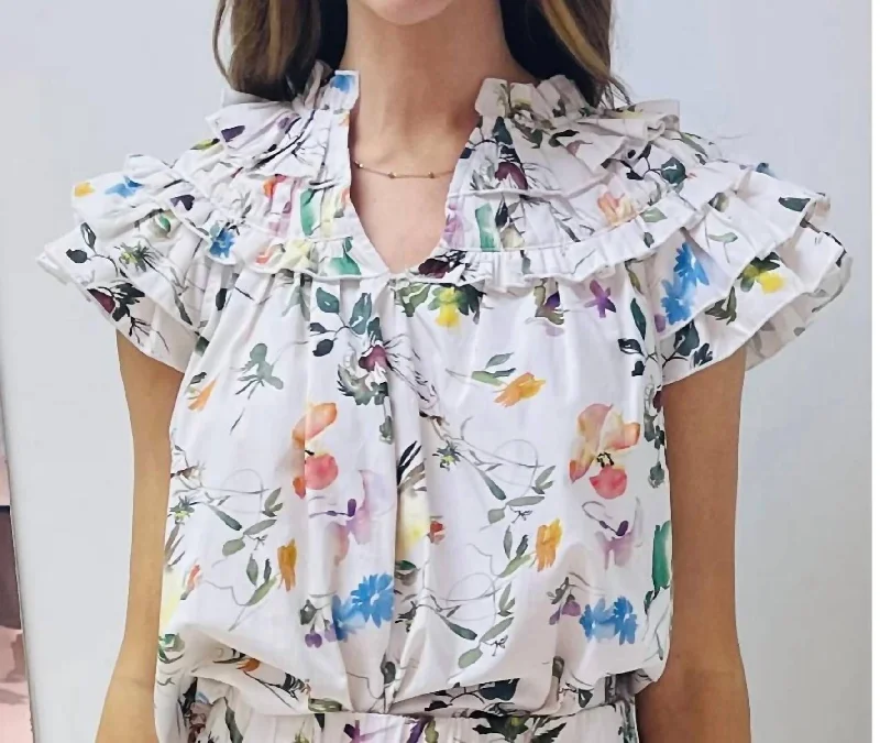 Floral Top In Multi