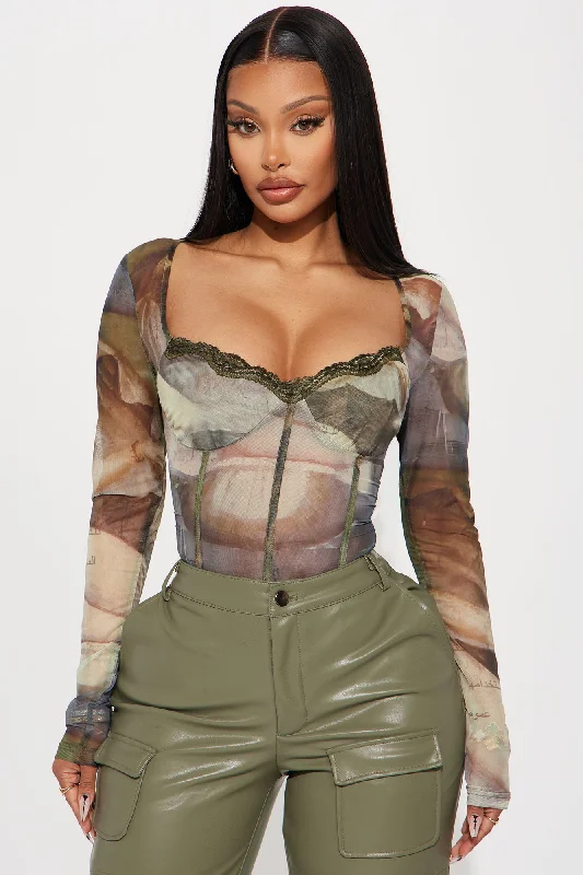 Midnight Fantasy Mesh Bodysuit - Green/combo