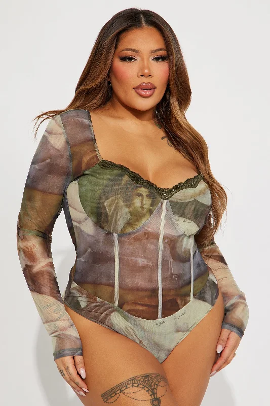 Midnight Fantasy Mesh Bodysuit - Green/combo