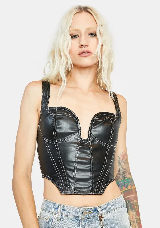 Ride Or Die Vegan Leather Bustier