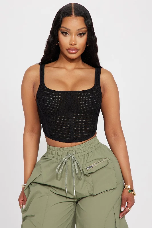 Summer In Capri Corset Top - Black