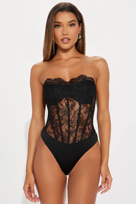 Sweetest Touch Lace Bodysuit - Black